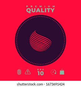 Earth logo design with stripes. Graphic elements for your design