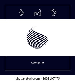 Earth logo design with stripes. Graphic elements for your design