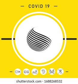 Earth logo design with stripes. Graphic elements for your design