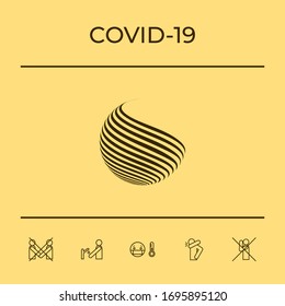 Earth logo design with stripes. Graphic elements for your design
