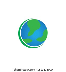earth logo design template. save globe logo vector icon
