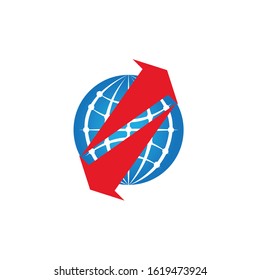 earth logo design template. save globe logo vector icon
