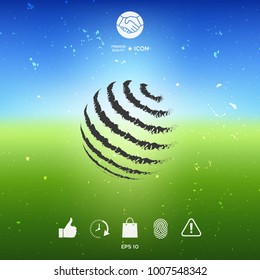 Earth logo design - textured stripes