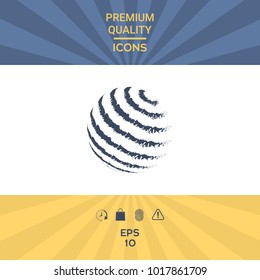 Earth logo design - textured stripes. Element for your design