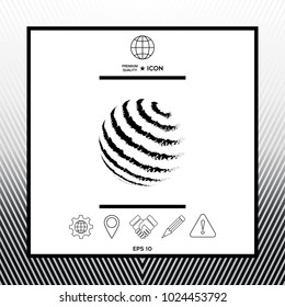 Earth logo design - textured stripes