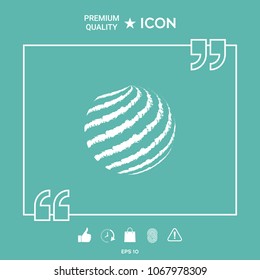 Earth logo design with textured stripes