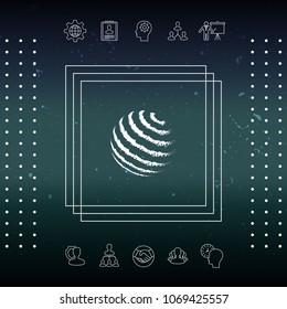 Earth logo design - textured stripes