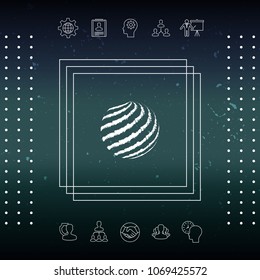 Earth logo design with textured stripes