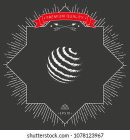 Earth logo design - textured stripes