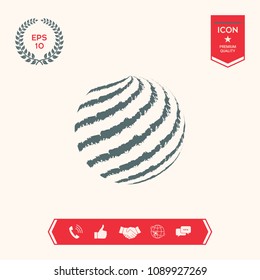 Earth logo design with textured stripes