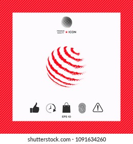 Earth logo design - textured stripes