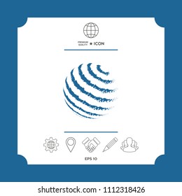 Earth logo design - textured stripes