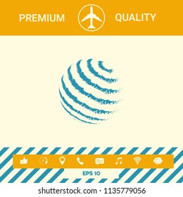 Earth logo design - textured stripes