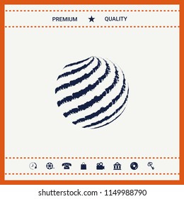 Earth logo design with textured stripes