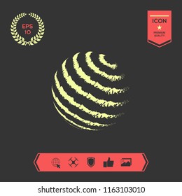 Earth logo design - textured stripes
