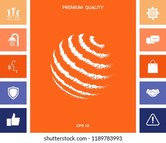Earth logo design - textured stripes