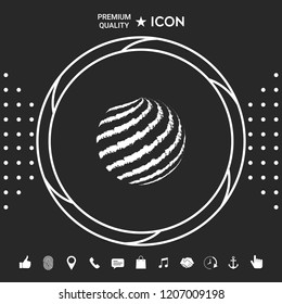 Earth logo design with textured stripes