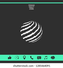 Earth logo design with textured stripes