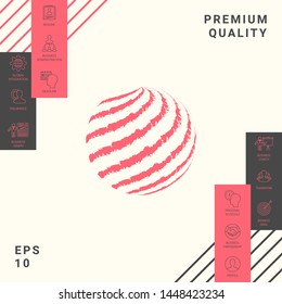 Earth logo design with textured stripes