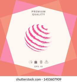 Earth logo design - textured stripes. Graphic elements for your design