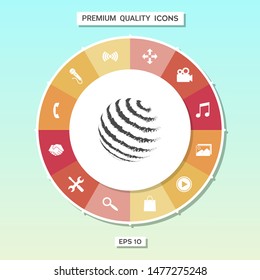 Earth logo design - textured stripes. Graphic elements for your design