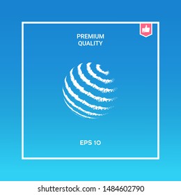 Earth logo design - textured stripes. Graphic elements for your design