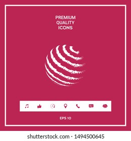 Earth logo design - textured stripes. Graphic elements for your design