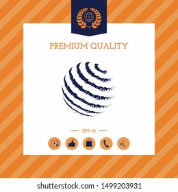 Earth logo design - textured stripes. Graphic elements for your design