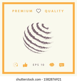 Earth logo design - textured stripes. Graphic elements for your design