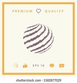 Earth logo design with textured stripes