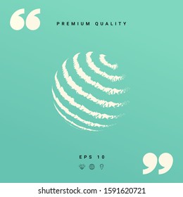 Earth logo design - textured stripes. Graphic elements for your design