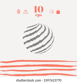 Earth logo design with textured stripes