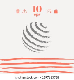 Earth logo design - textured stripes. Graphic elements for your design