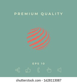 Earth logo design with textured stripes