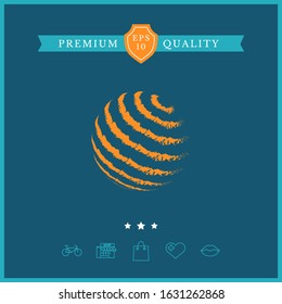 Earth logo design - textured stripes. Graphic elements for your design