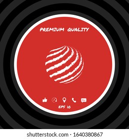 Earth logo design with textured stripes