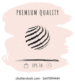 Earth logo design with textured stripes