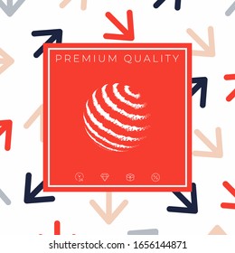 Earth logo design - textured stripes. Graphic elements for your design