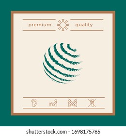 Earth logo design - textured stripes. Graphic elements for your design
