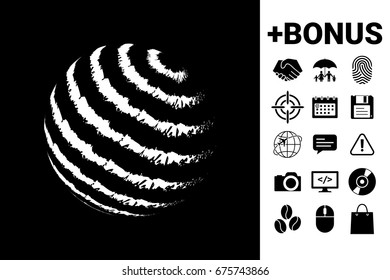 Earth logo design - textured stripes