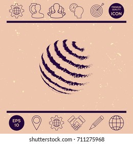 Earth logo design - textured stripes