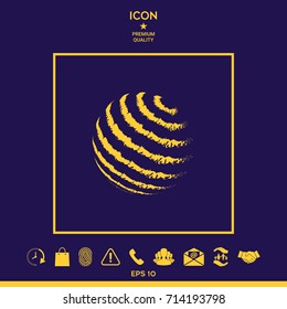 Earth logo design - textured stripes