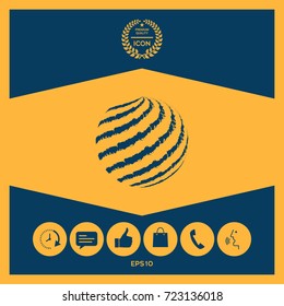 Earth logo design with textured stripes