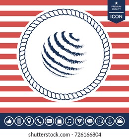 Earth logo design - textured stripes
