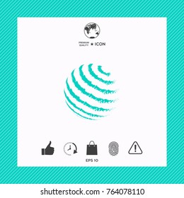 Earth logo design - textured stripes