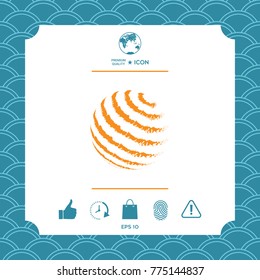 Earth logo design - textured stripes