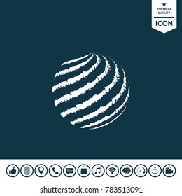 Earth logo design with textured stripes