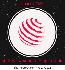Earth logo design - textured stripes
