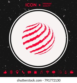 Earth logo design with textured stripes