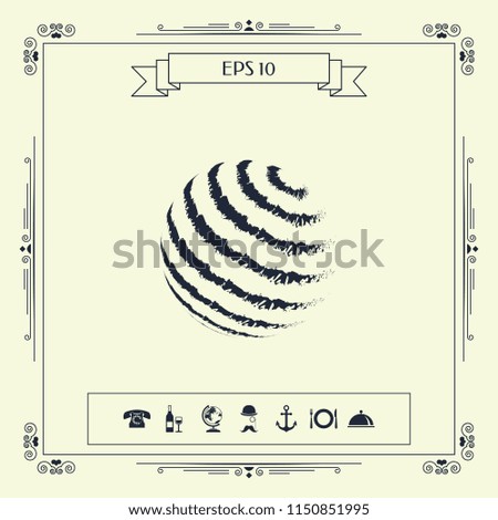 Earth logo design - textured stripes